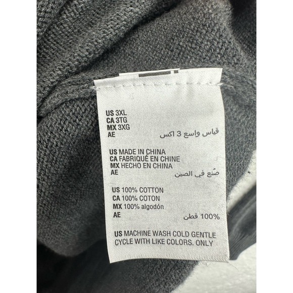 Club Room, Men's Textured Cotton Sweater, 3XL Charcoal Heather - Picture 5 of 8